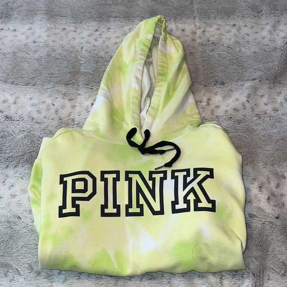 PINK Victoria's Secret Tops - Womens PINK tie dye hooded sweatshirt